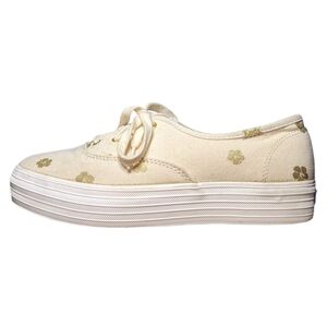 Keds | Triple Platform Hibiscus Natural & Gold Sneakers Women's Size 7.5